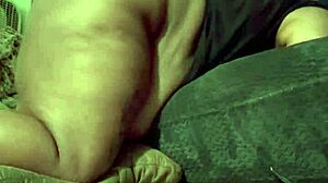 big black cock beats pregnant milf pussy against beanbag! 🍆💥