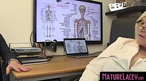 Mature Lacey surrenders ass to master's brutal conquest in stockings