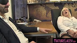 Mature Lacey surrenders ass to master's brutal conquest in stockings