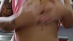 Exposing Shaved Pussy and Hard Cock Solo