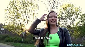 Public Agent Slams Sofia Lee's Big Tits Beside Raging Train Tracks