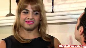 Busty Peta Jensen Bent Over in Garage for Close-Up Deepthroat Blowjob, Doggystyle Fucking, Monster Cumshot on Fake Tits.