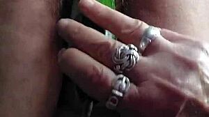 hey oma stuffs cucumber deep in her hairy german granny beaver