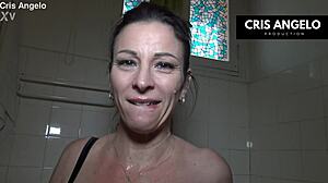 Kyara Nyx and Cris Angelo piss play after work shifts!