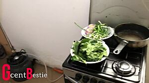 stepsister caught bending in kitchen leads to sunday morning pounding