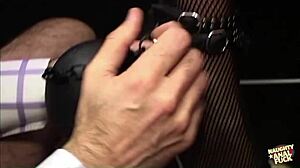 Kate Jones stockings milf bends over for deepthroat anal cowgirl riding