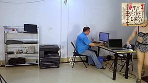 boss rips secretary's clothes for rough office pussy pounding and mouth cum compilation