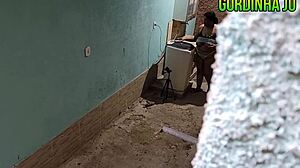 bbw brazilian housewife neighbor swallows neighbor's cum facial