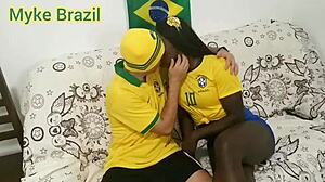 fernanda chocolate visits myke brazil's house for copa game then fucked