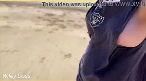 i can't believe my wife struts nude on that crowded public beach showing big tits
