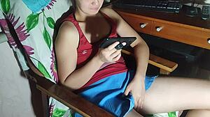 KOREAN GIRL Watches PORN GETS HORNY FINGERS WET PUSSY At NIGHT