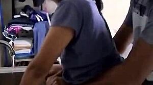 pretty mexican amateur fucked while washing dishes