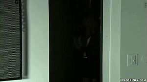 Shemale scientist bends dude over for deep anal monster cock domination