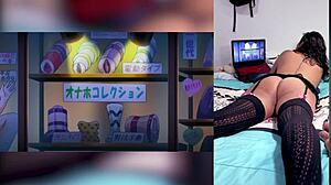 Reacting to hot hentai blowjobs with cum down throats and big tits love how stepsis shows off her fat ass!