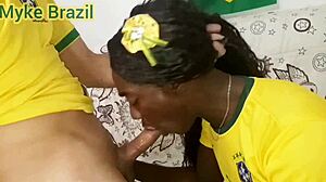 fernanda chocolate visits myke brazil's house for copa game then fucked