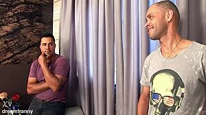 omg tgirl bruna castro double dicked bareback anal creampie both ends!! 😈🍆💦