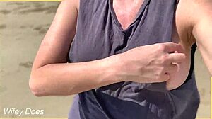 i can't believe my wife struts nude on that crowded public beach showing big tits