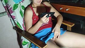 KOREAN GIRL Watches PORN GETS HORNY FINGERS WET PUSSY At NIGHT