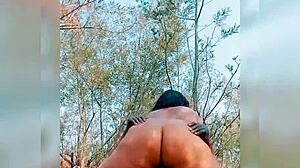 sexy squirting queen gets kinky fucked deep in forest outdoors