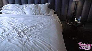 Seths juicy pussy gets fucked deep in lingerie quickie