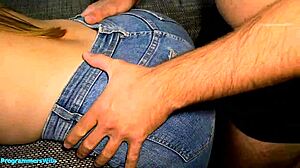 programmerswife moans edging huge load on ripped jeans big ass closeup