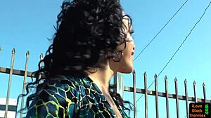 yo gorgeous ebony tranny, stroke that pierced cock solo anal finger tease?