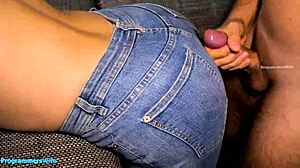 programmerswife moans edging huge load on ripped jeans big ass closeup