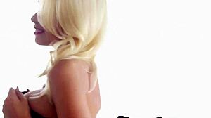 platinum blonde alissa arden strips lingerie revealing massive natural boobs