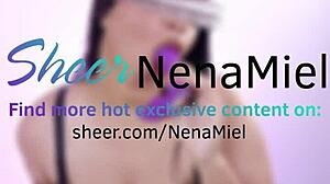 Her bra stays on as moans escape while her pussy soaks through