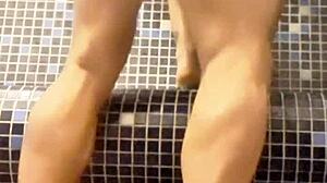 Risky Public Turkish Bath Blowjob Turns into Quick Sauna Fuck Almost Caught by Strangers