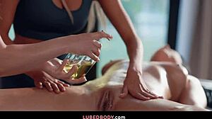 Ever watched hot blondes and brunettes devour each other in a steamy threesome massage?