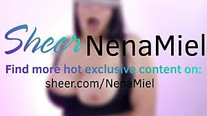 Her bra stays on as moans escape while her pussy soaks through