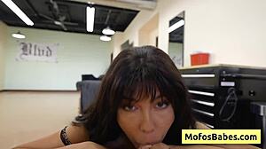 hey check this sexy horny brunette handjobbing her friend before he pounds her wet pussy deep