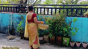 Young Indian boy bangs hot stepmom and stepdaughter in outdoor threesome desi fuckfest