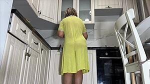 experienced mature with firm ass tempts stepsons cock into her tight anal depths