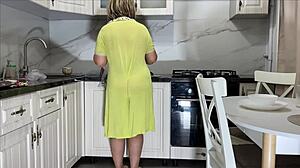 experienced mature with firm ass tempts stepsons cock into her tight anal depths