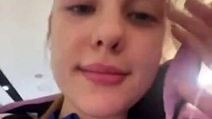 bbw teen gives deepthroat blowjob outdoors public