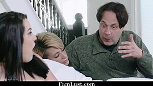 what happens when stepdad catches his slutty teen stepdaughter camming with small tits out he punish fucks her pov missionary hard?