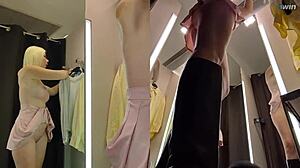 that hidden cam catches her juicy shaved pussy upskirt in the dressing room