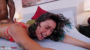 Jessie Belle gives steamy footjob then takes massive BBC pounding