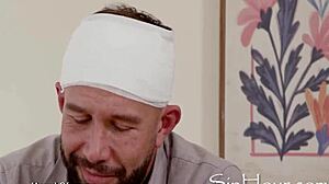 he spots his blonde in-law anna claire clouds and vince karter double penetrate her tight ass in wild anal threesome