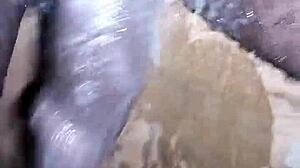 bigblackie shavin n jerkin my huge bbc til i bust hard