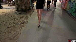 Club Girl Visits After Party In Stockings And Heels