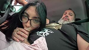 novinha's huge ass tits suck two cocks car ride natacha hellen