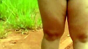 i'm pregnant wife walking naked on rural road in forest my old cuckold husband films