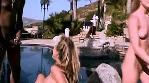 two naughty blondes and brunettes take huge black cock in every hole outdoors from bent over to cowgirl rides