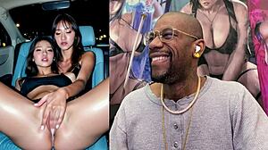 Beautiful asian teen creams tight pussy from rubbing then takes facial cumshot like slut