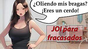jerk off loser janitor caught sniffing panties by spanish femdom slave?!