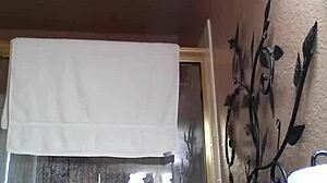 Amateur Asian babe fingers wet pussy hard in steamy shower bath