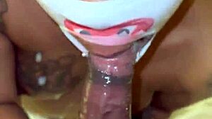 masked ebony deepthroats big black monster cock sloppy